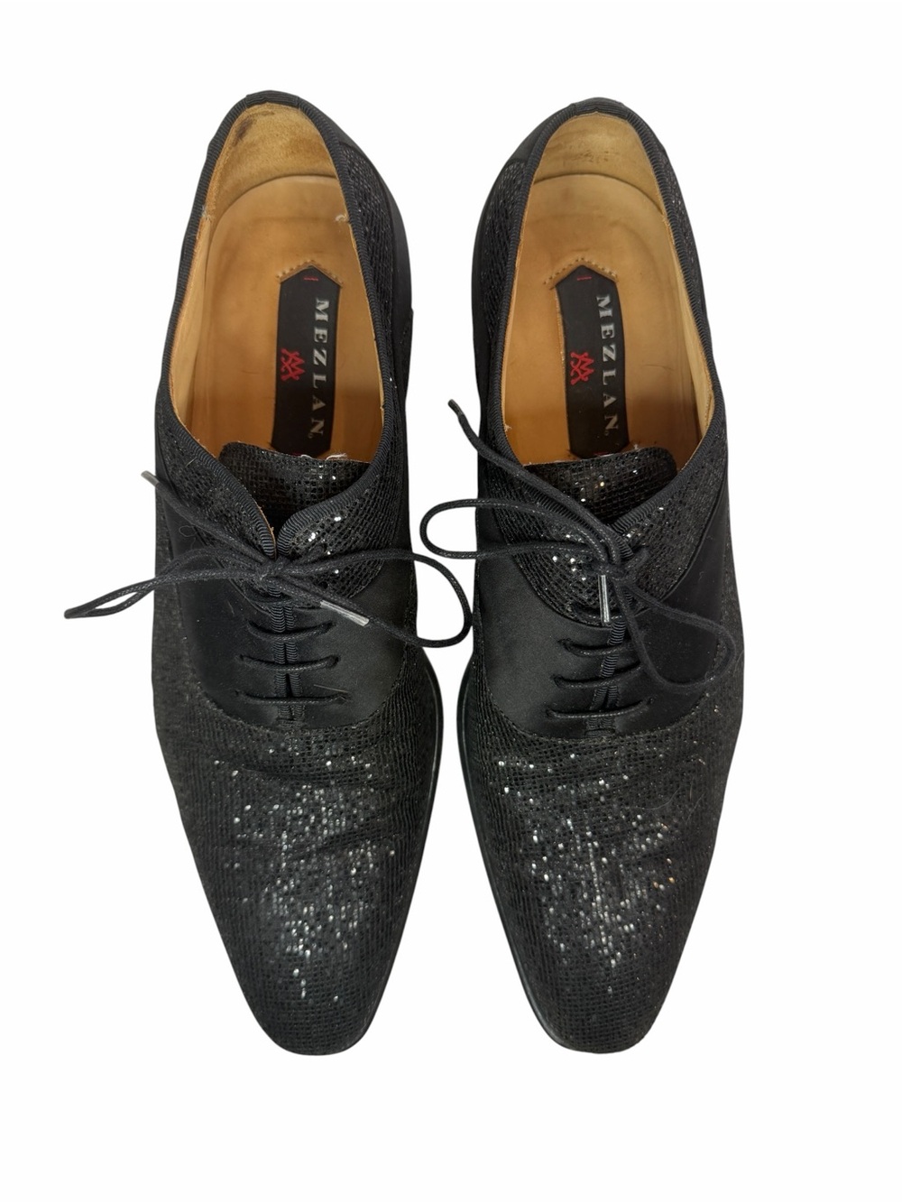 Mezlan Black Sequin Lace-Up Oxford Dress Shoes - Picture 6 of 6